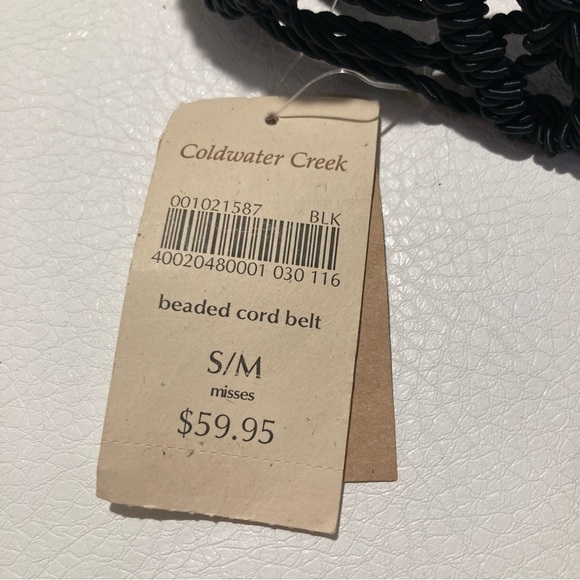 COLDWATER CREEK Sz S/M Braided Rope Cord  Wood Beads Bohemian Belt NWT - Picture 4 of 8